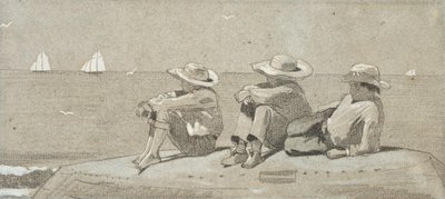 Three Boys on a Beached Dory by Winslow Homer